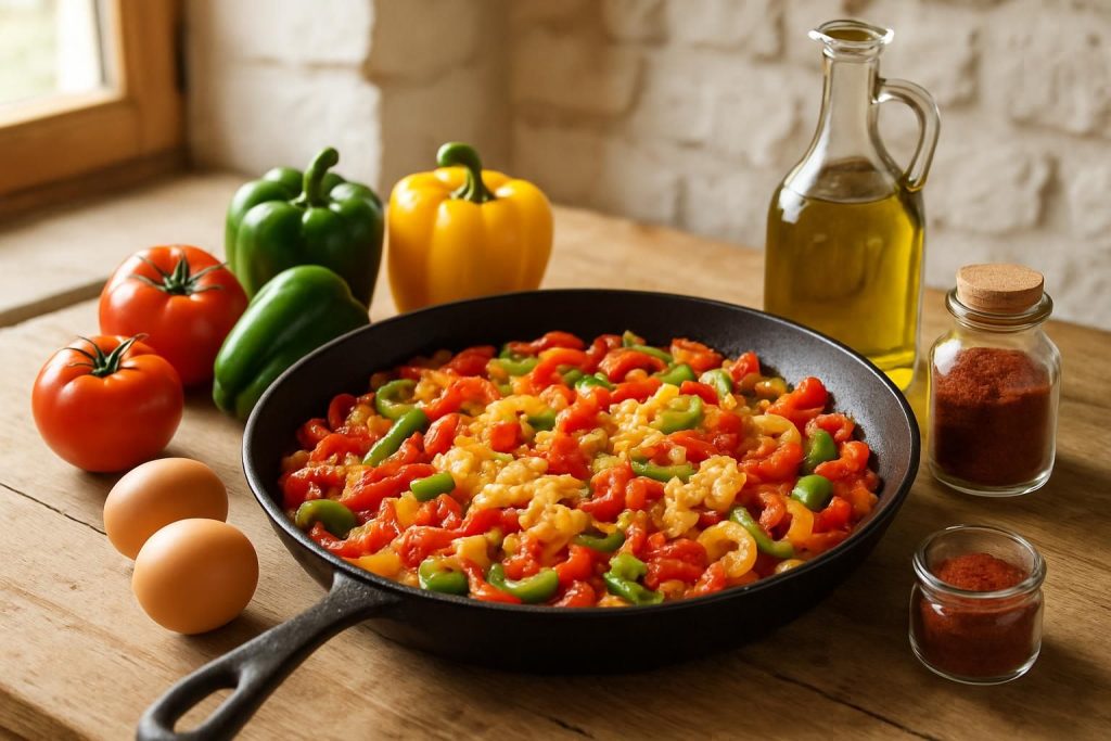 apprenez à préparer la piperade basque traditionnelle avec notre recette authentique, profitez des saveurs du pays basque dans votre cuisine.