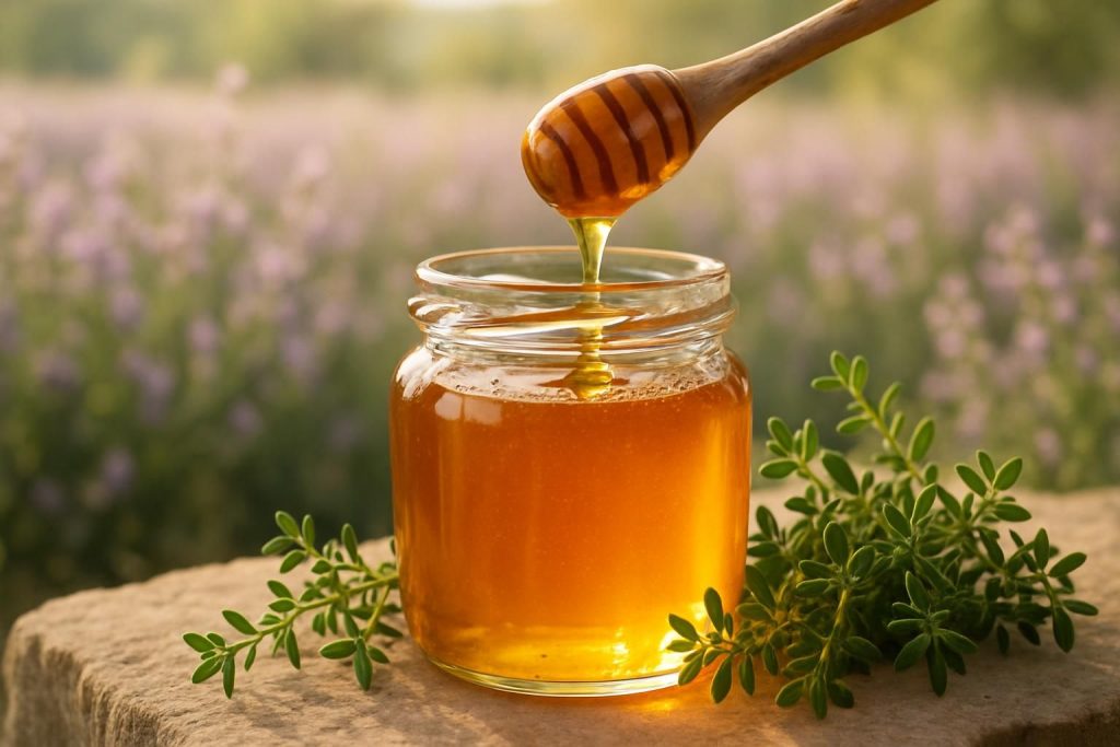 découvrez les bienfaits du miel de thym, reconnu pour ses propriétés antiseptiques et antioxydantes, idéal pour renforcer votre santé naturellement.